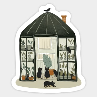 Cats in the Greenhouse Sticker